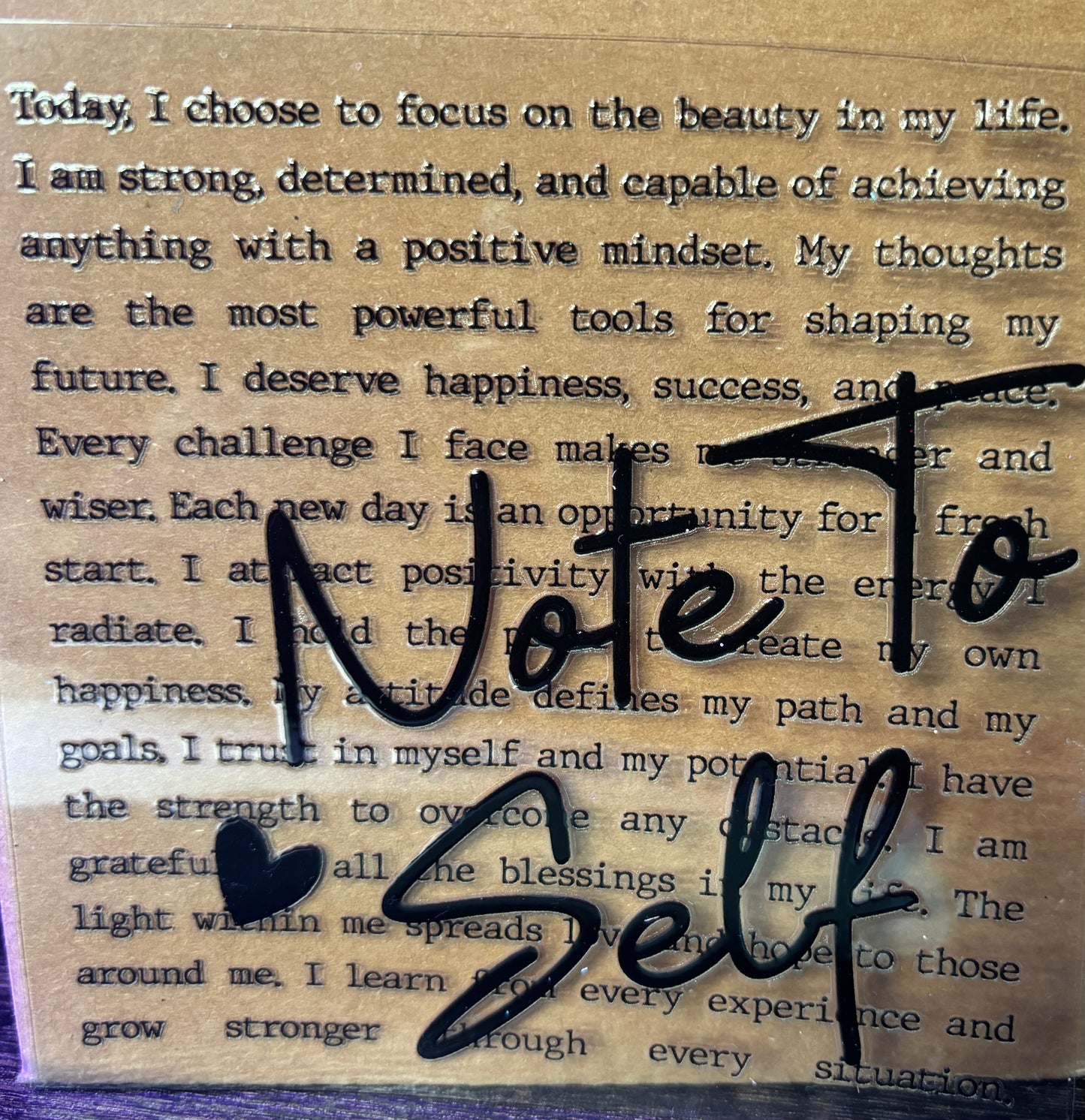 Note to self black and white writing decal