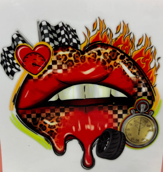 Racing lips decal