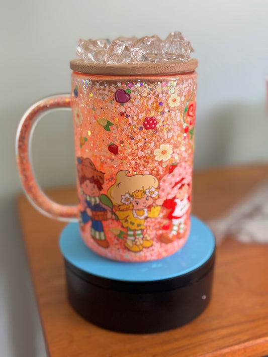 Strawberry shorty 15oz glass mug