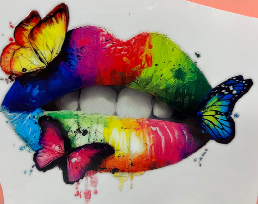 Butterfly lips decal