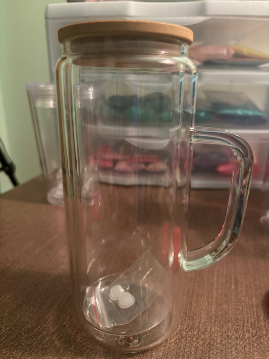 20 oz glass with handle