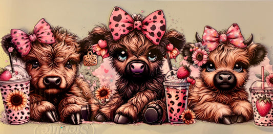 Highland cow pink wrap