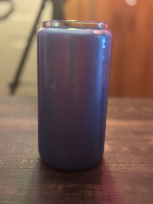 Blue mica 16oz glass