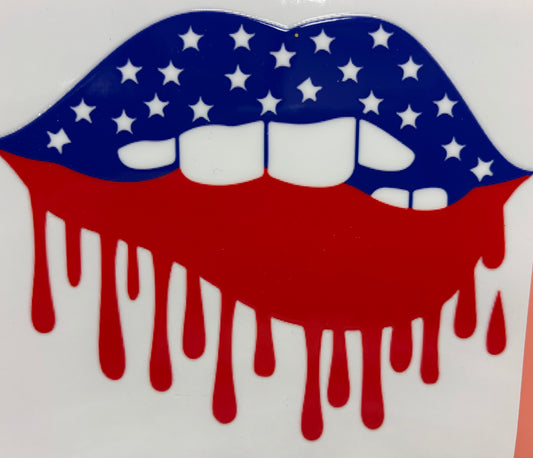 4th of July lips decal