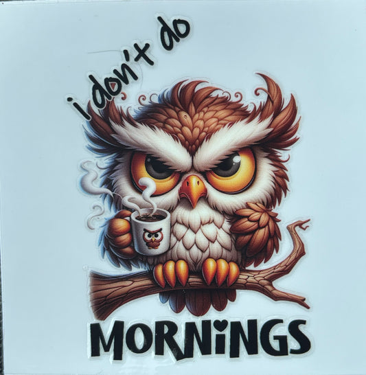 No mornings decal